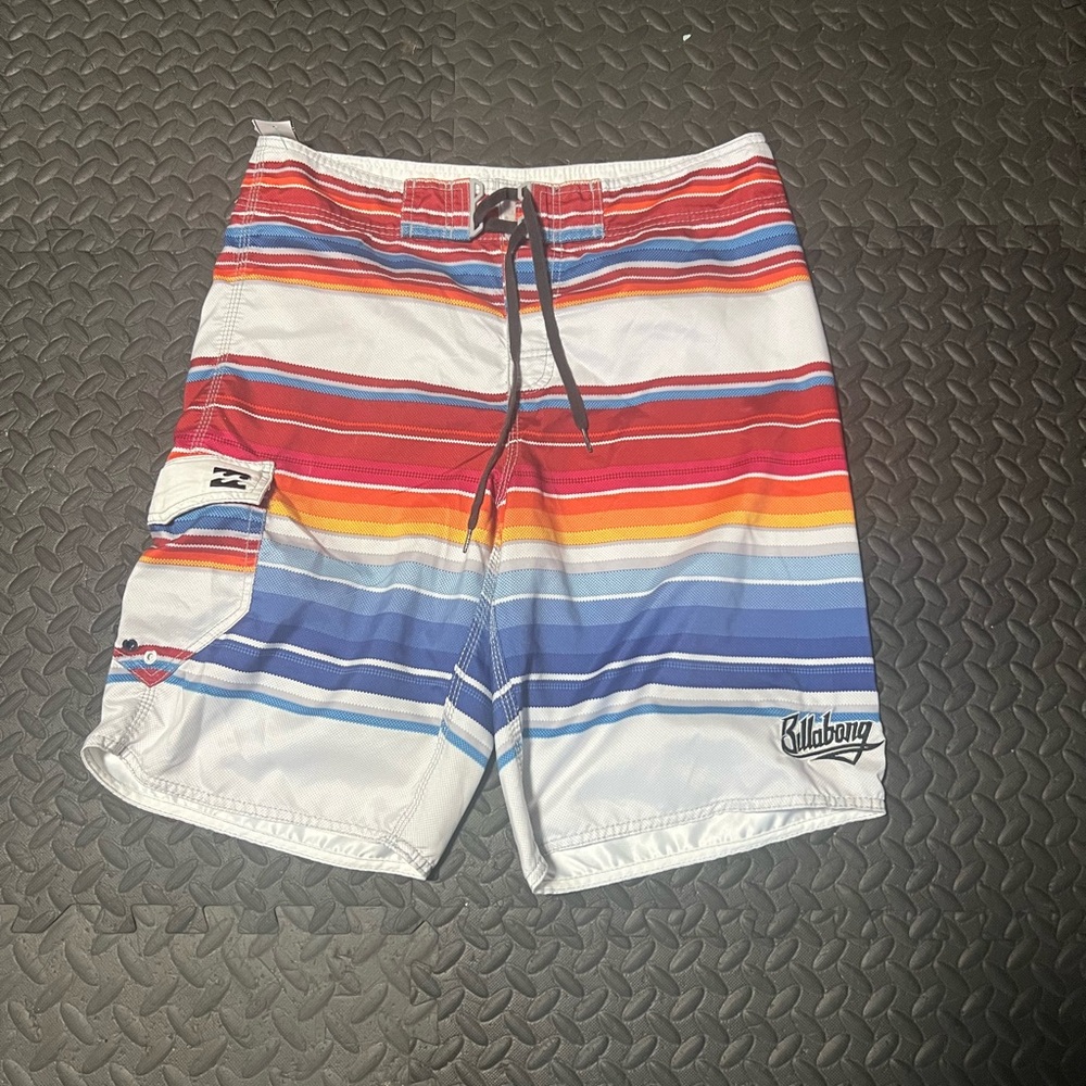 Colorful Striped Men's Athletic Shorts